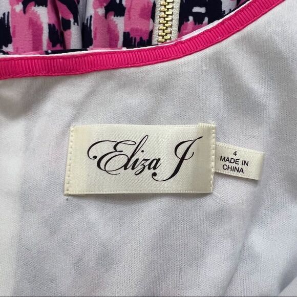 Eliza J Bright Pink Geometric Print Dress. Fully Lined. Size 4. Great Condition! - Picture 9 of 12